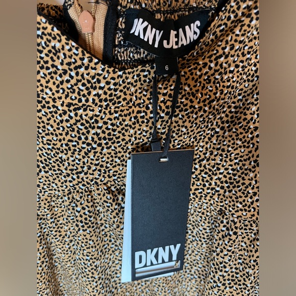 DKNY Long-Sleeve Printed Puff-Sleeve Dress - Picture 7 of 8